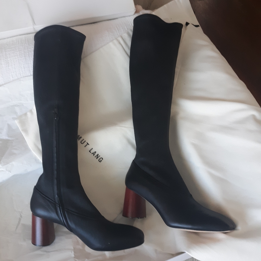 Helmut Lang Black and Brown Heeled Boots - Picture 8 of 10